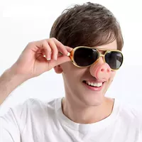 Свинья Нос Веселые Очки Праздничное Шоу Персональный Поддельный Реквизит Солнцезащитные очки Элвиса Пресли Бал одеваются солнцезащитные очки оптом