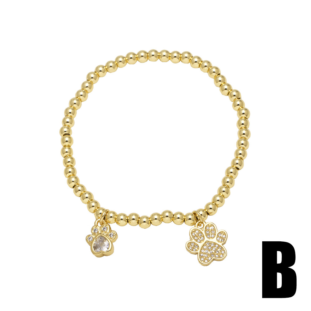 Copper Chain Material ball chain Chain Type 1 Piece Quantity Wholesale Jewelry Vintage Style Classic Style Starfish Hippocampus Heart Shape Copper 18K Gold Plated Plating Ball Chain Bracelets