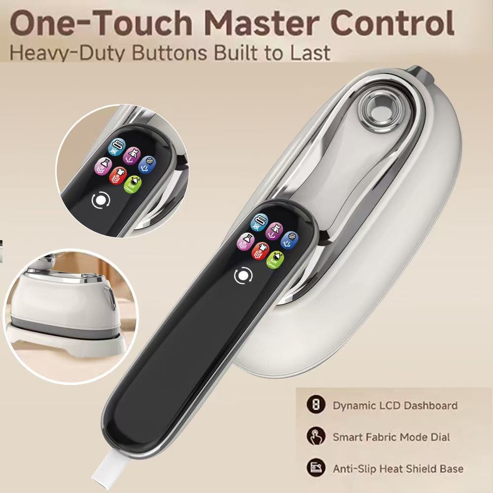 2025 New Handheld Garment Ironing Machine Lcd Color Screen High Power Large Water Tank Travel Portable Ironing Machine Electric Iron