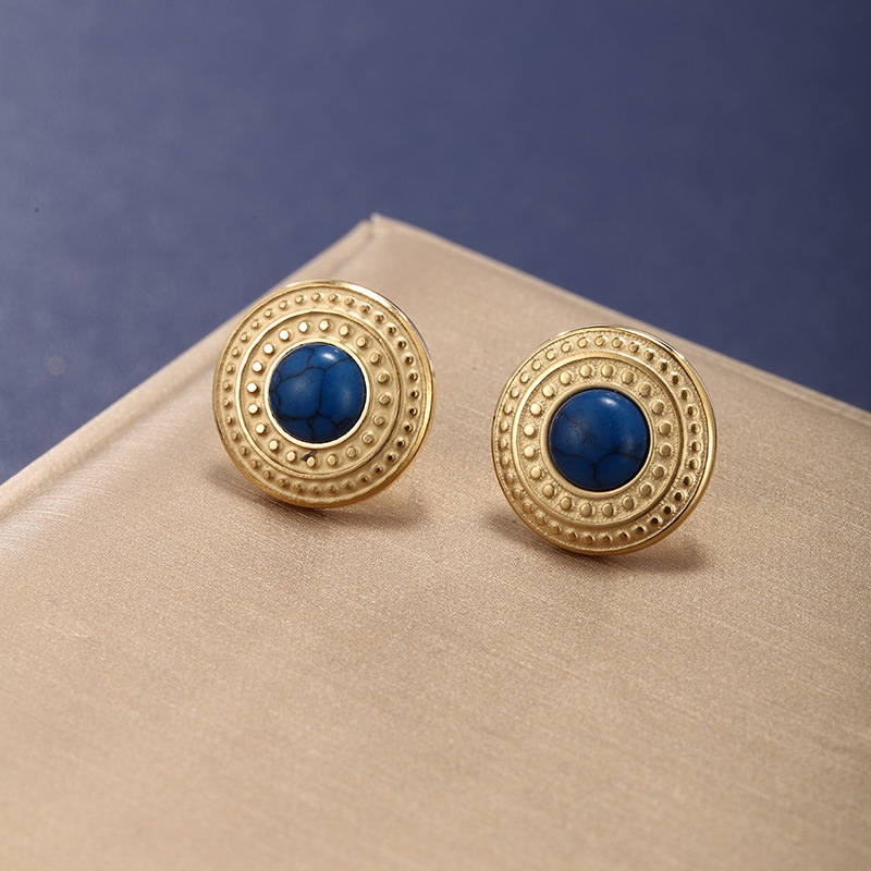 Xuping joyería pendientes retro temperamento femenino de alto nivel lujo ligero nicho diseño de pendientes de acero inoxidable pendientes de edad media