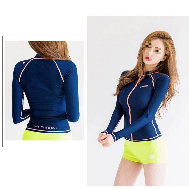 Long-sleeve, split quick dry uniform, swimwear, set, sun protection, fitted