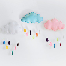儿童帐篷家居装饰毛毡云朵雨滴不织布艺墙贴新年挂件布置摄影道具