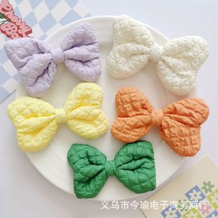 Candy Color Fabric Plaid Bow Hair Card Headwear Accessories DIY Clothing Bag Scarf Decoration Accessories