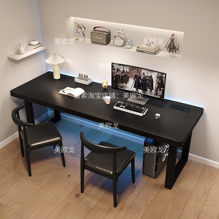 Solid Wood Large Board Double Computer Desk Large Long Desk Workbench Two-Person E-Sports Table Desktop Bedroom Household Desk Solid Wood Large Board Double Computer Desk Large Long Desk Workbench Two-Person E-Sports Table Desktop Bedroom Household Desk
