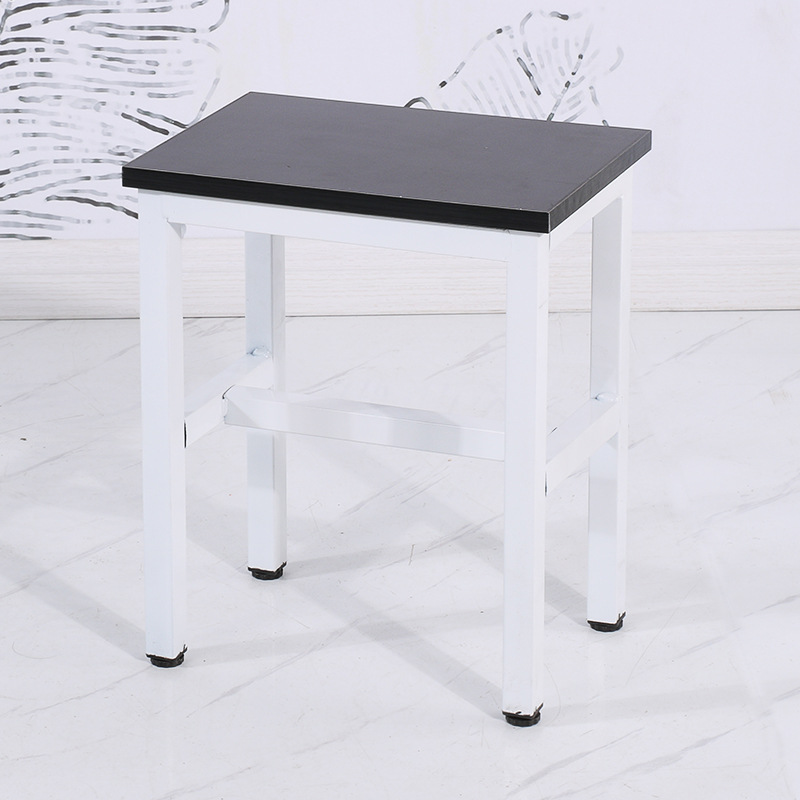 Taburete de taller al por mayor, línea de montaje de fábrica, taburete de trabajo, taburete cuadrado pequeño de acero y madera, taburete de hierro de comida rápida, oro de entrenamiento