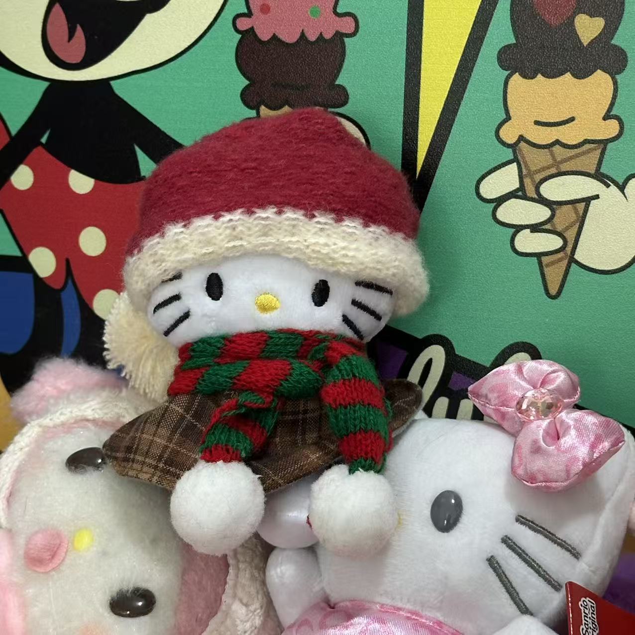 Amor hellokitty muñeca colgante llavero colgante bolsas de regalo bolsas de peluche lindo muñeca colgante lindo