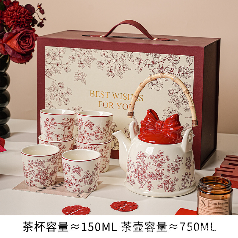 茶壶套装马克杯陶瓷家用乔迁新居订婚新婚结婚送新娘闺蜜礼物茶具|undefined