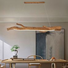 日式侘寂风餐厅灯禅意茶室吊灯民宿装饰树枝木头创意个性吧台灯具