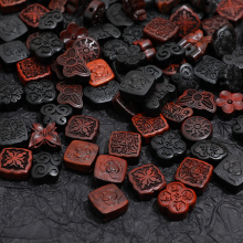 新中式复古莲花蝴蝶黑檀紫檀木串珠diy手工饰品手链项链配件材料