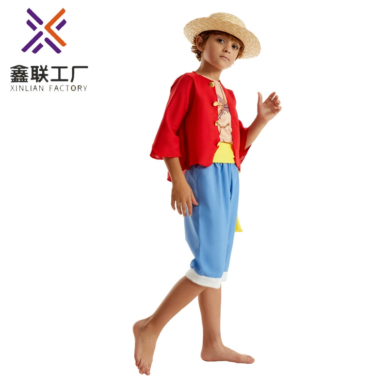 Косплей костюм (One Piece Luffy) набор соломенной шляпы, размеры для детей и взрослых, набор из 5 предметов