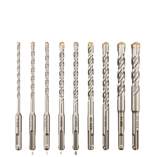 Cross Electric Hammer Drill Bit Round Shank Carbide Impact Drill Bit Set 9pc Concrete Drilling Wall Opening
