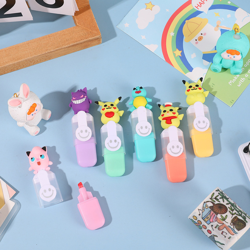 かわいい 6 色/セットピックアップミニ蛍光ペン学生キーマーカーペン学生アート絵画着色ギフト|undefined