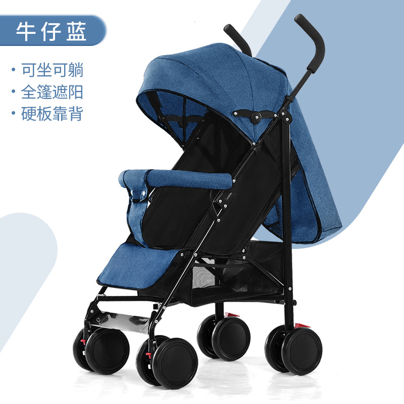 Cochecito de bebé, cochecito de bebé, ligero y portátil, puede sentarse y acostarse, bebé simple, salir, coche paraguas universal de cuatro estaciones