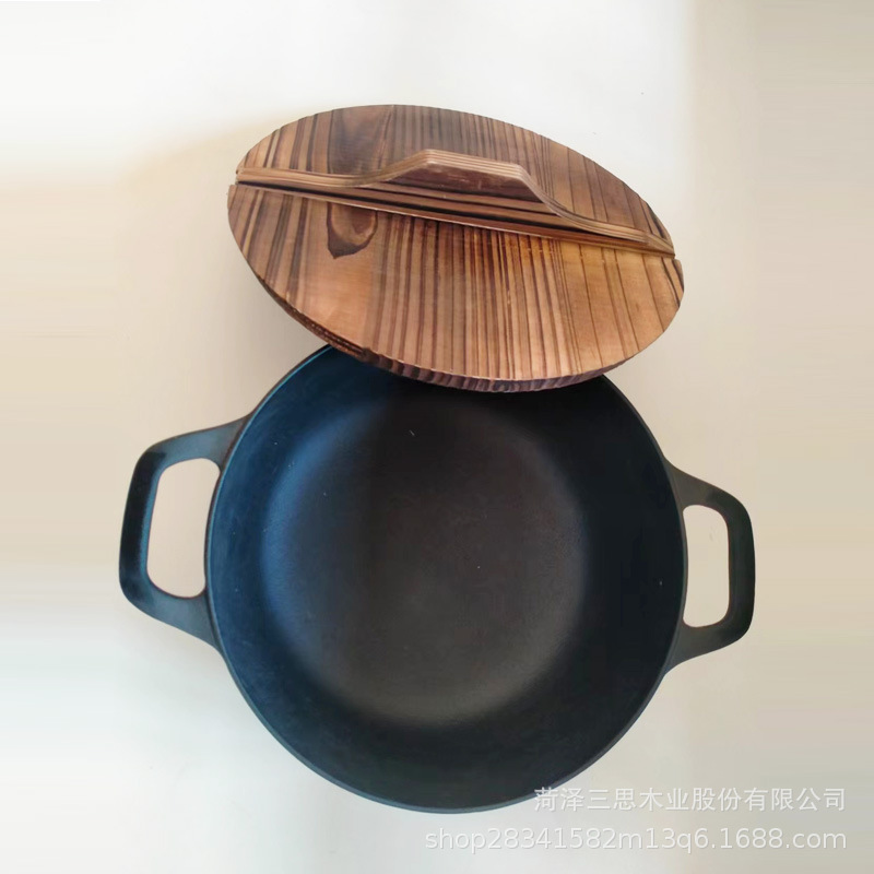木鍋蓋家庭用鉄鍋炒め鍋蓋炭化実木32鍋蓋卸売り章丘鉄鍋蓋代理鍋蓋|undefined