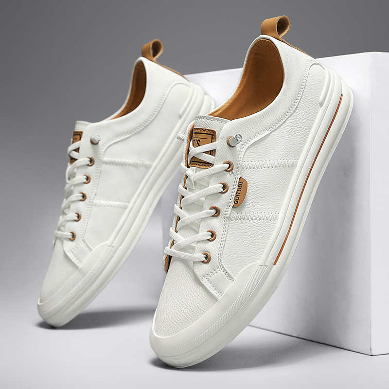 New Men's White Sneakers Cross-border E-commerce, Trendy Versatile Sports Casual Shoes For Men_vogvips.com