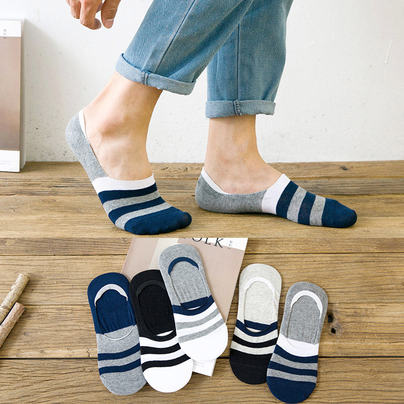 【メーカー直販】男性船靴下春秋夏防臭低口シリコン滑り止め靴下卸売り