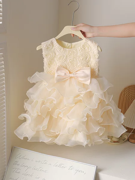 Summer New Product Girls Thin Vest Fluffy Gauze Skirt Baby Girl Princess Sweet Dress Fashionable Birthday Dress