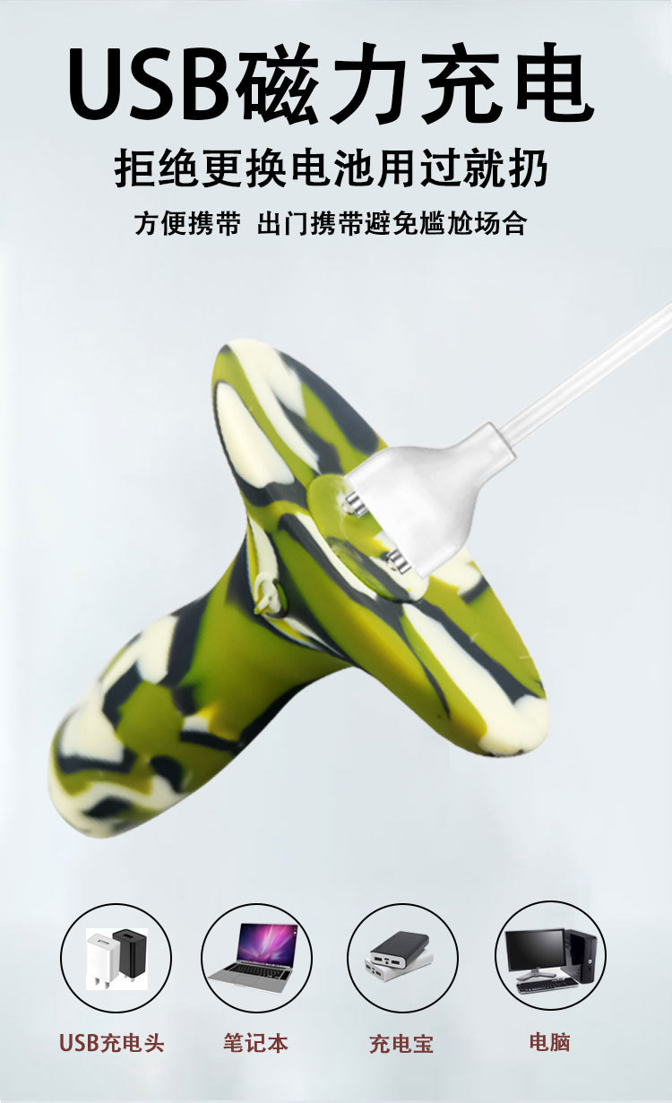 Vibrating Anal Plug with G-Spot Stimulation, Silicone, Light Green Large — detail image 9