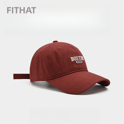 New Korean Dongdaemun Deep Soft Brim Baseball Cap for Women to Make Face Look Smaller, Duckbill Hat for Men, Wine Red and Khaki Color Hat, Cross-border