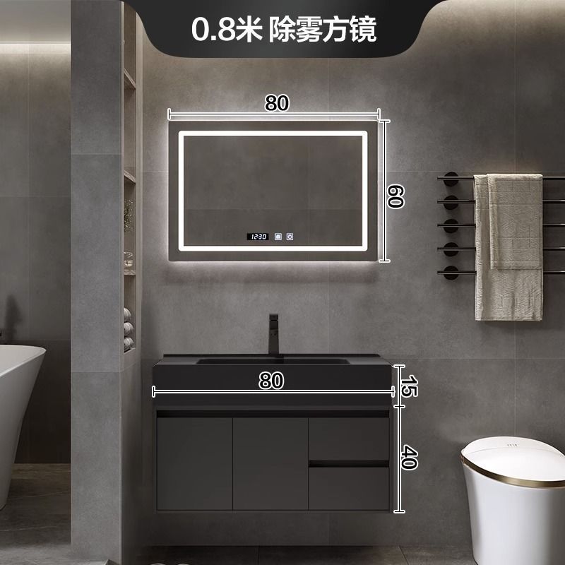 Gabinete de baño combinación cuenca nano integrado luz inteligente lavabo de lujo lavabo mesa de lavado lavabo mueble de baño