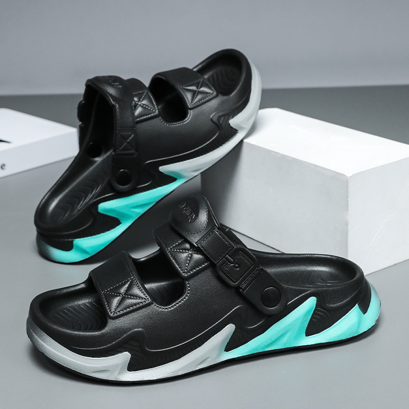 Nuevas sandalias transfronterizas de primavera y verano, zapatillas de hombre transpirables de doble uso, zapatos de playa antideslizantes para deportes y ocio de suela gruesa, zapatos de moda para llevar