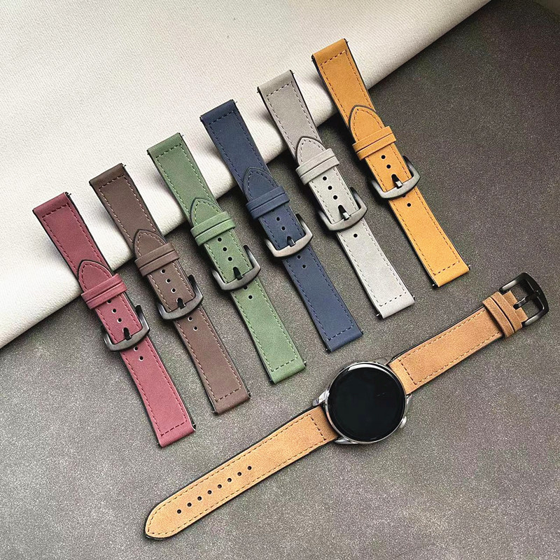 Crazy Horse Pattern Silicone Leather Watch Band Pin Buckle Watch Band for Huawei Samsung Apple applewatch Watch Band