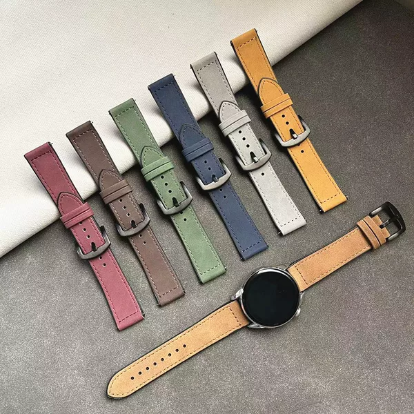 Crazy Horse Pattern Silicone Leather Watch Band Pin Buckle Watch Band for Huawei Samsung Apple applewatch Watch Band