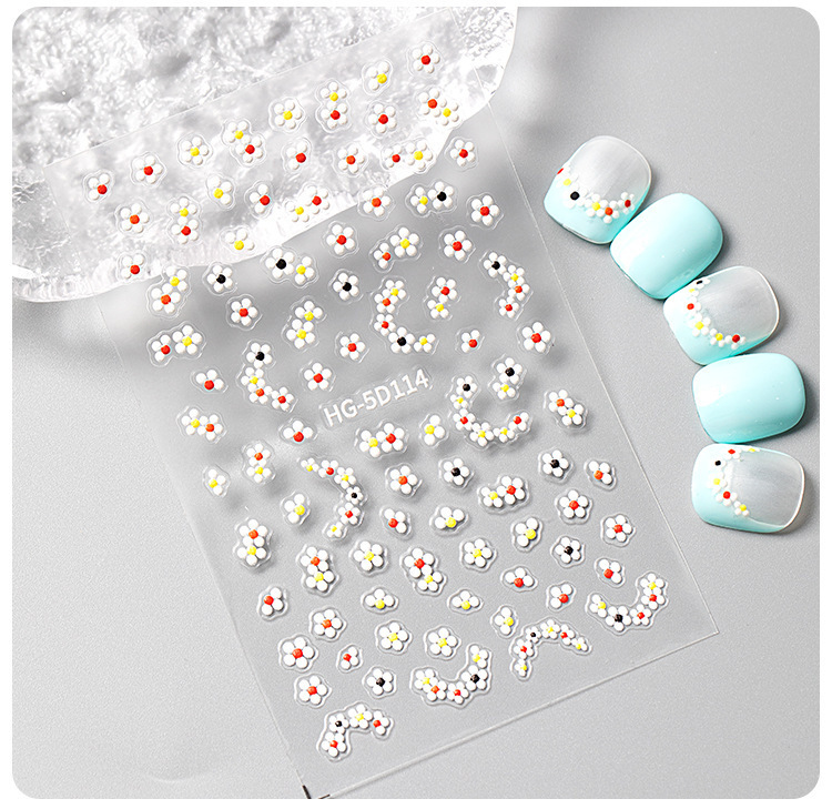 PET, tpu Material Sweet Ditsy Floral Flower PET Tpu Nail Patches