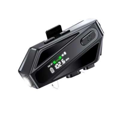 TK Meikeduo Cross-border E-commerce New Bluetooth Helmet Headset LED Light Lighting Intercom Motorcycle Helmet Headset (Motorcycle Helmet Headset) - c6-black-soft-mark