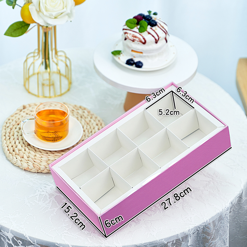 2025 nuevo 4 gránulos 6 gránulos 8 gránulos sándwich coreano caja de macarrones grasa caja de regalo transparente caja de postre horneado