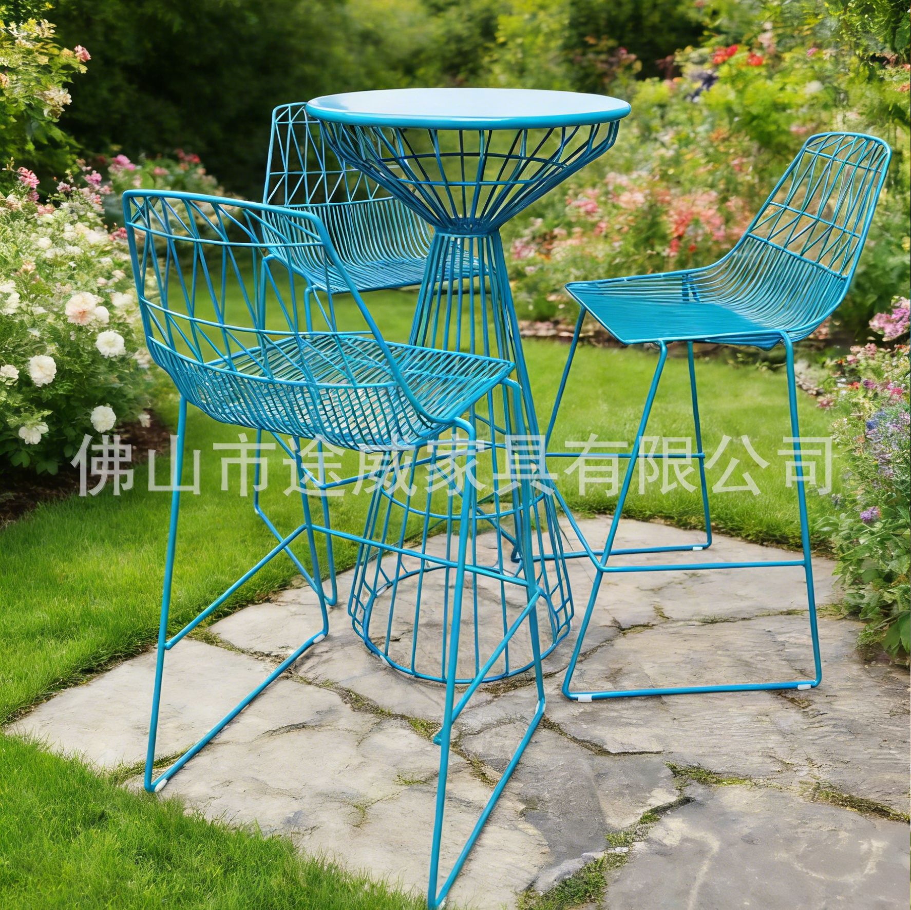 French-Style High Table, Simple Bar Counter, Hollow Round High Bar Table, Milk Tea Shop, Cafe Bar Table, Outdoor Cake Table