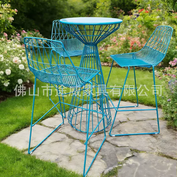 French-Style High Table, Simple Bar Counter, Hollow Round High Bar Table, Milk Tea Shop, Cafe Bar Table, Outdoor Cake Table