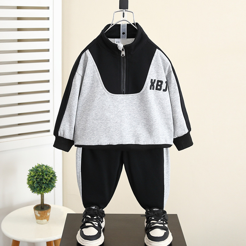 5971 Traje de suéter de otoño para niños a principios de otoño, ropa deportiva hermosa y de moda para niños de dos piezas