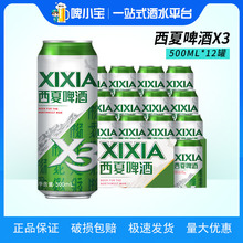 西夏啤酒X3银川易拉罐装整箱500ml*12罐包邮经典黄啤嘉士伯旗下