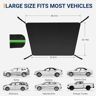 Cross-border hot sale 600d Oxford cloth snow shield front windshield cover rear windshield cover universal half car cover