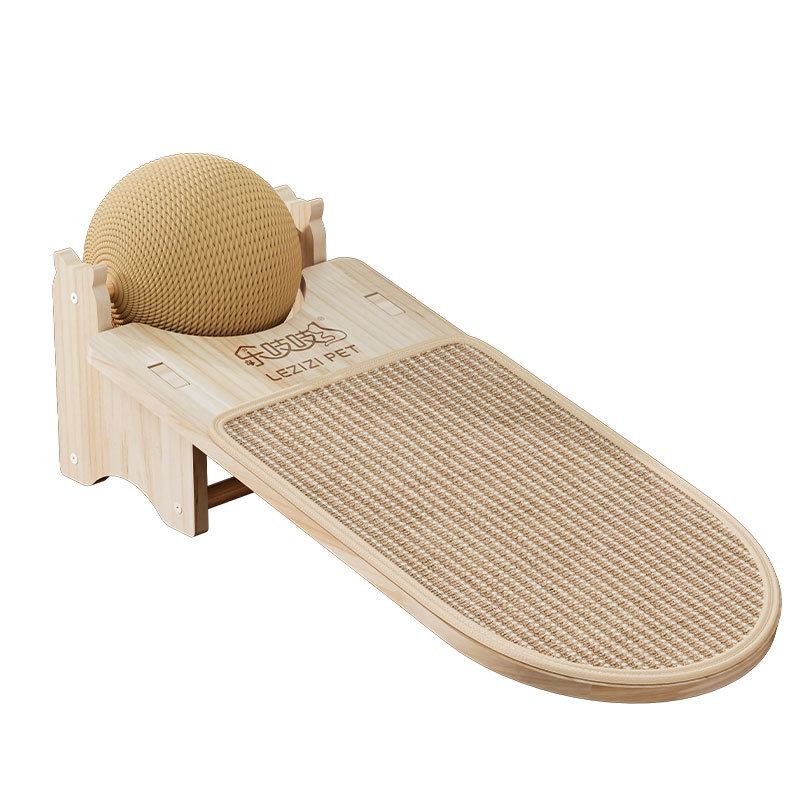 Tablero de agarre para gatos en forma de L, resistente al agarre vertical, resistente al desgaste, sin astillas, pegado a la pared, tablero de agarre para gatos con bolas, juguete para gatos de madera integrado