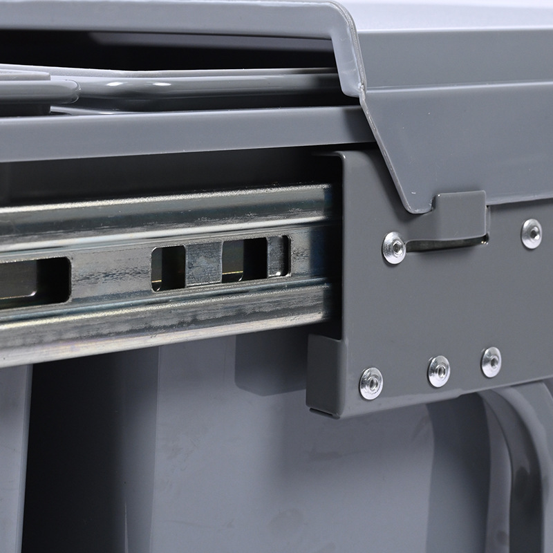 Almacenamiento invisible 400 gabinetes de gabinetes de hierro estante de extracción de clasificación 2 × 15L integrado de plástico doble cubo de basura