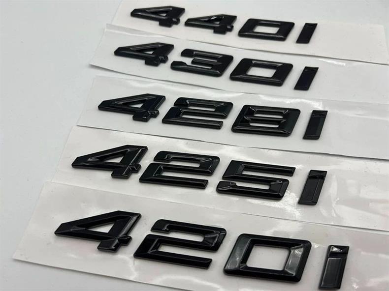 Suitable for the new BMW 420i, 425i, 428i, 430i, and 440i models; includes bright black emblems, lettering, and rear emblems