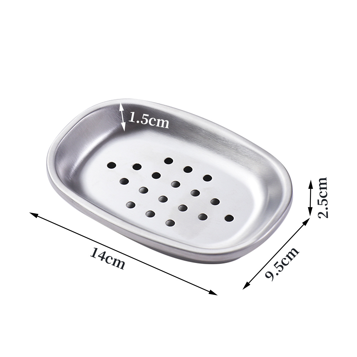 Ou runzhe de acero inoxidable de doble capa caja de jabón de baño titular de jabón de escritorio caja de jabón de drenaje de estilo Europeo creativo