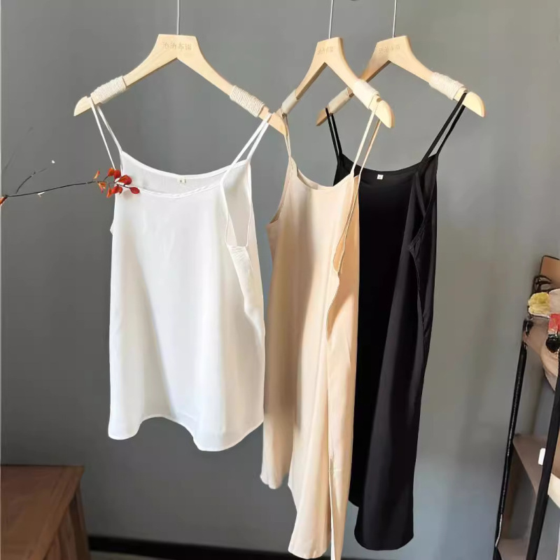 Spring and Summer Essential Solid Color Joker Cotton Silk Base Strap Anti-slip Inner Lining Top Long Dress 024 Spring and Summer Essential Solid Color Joker Cotton Silk Base Strap Anti-slip Inner Lining Top Long Dress 024