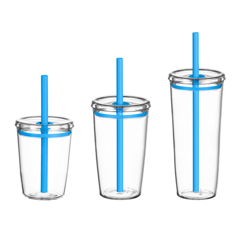 クロスボーダー 15 オンスプラスチックカップポータブル単層透明プラスチックカップストローカップマルチカラーコーヒーカップミルクティーカップ|undefined