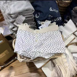 BM风美式复古夏季低腰碎花三纽扣短裤女bm甜辣纯欲居家休闲热裤潮