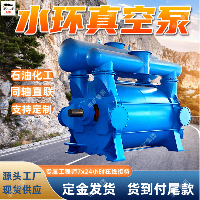 安装简单卧式水环真空泵 煤矿用粗真空泵 旋转变容积真空泵