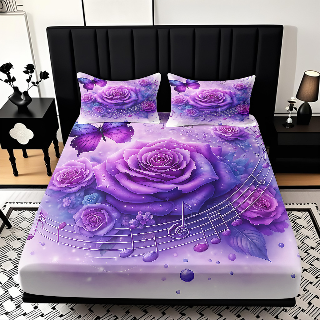 TEMU / JIT serie de flores de rosa multicolor 3D impresión digital set de cama para diseñar el fabricante de la fuente