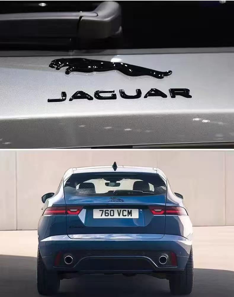 Suitable for Jaguar Jaguar Car Logo Trunk Rear Tail Logo English Letter Logo Xe Xf Xjl Logo Bright Black