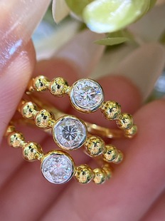 18K Gold Natural High-Quality High-Grade Jewelry 30 Points Diamond Ring Jewelry Jewelry Tiktok Wholesale Generation Fat