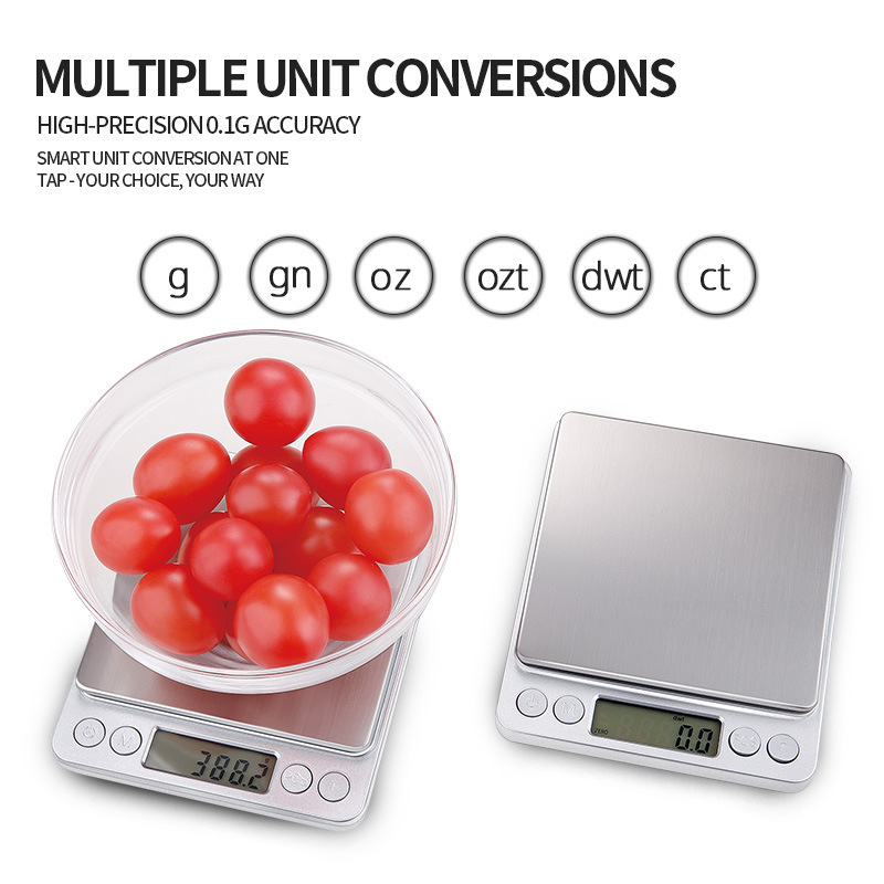 卸売り厨房専用食品重量量LCD表示ポータブルステンレス多機能高精度電子秤|undefined