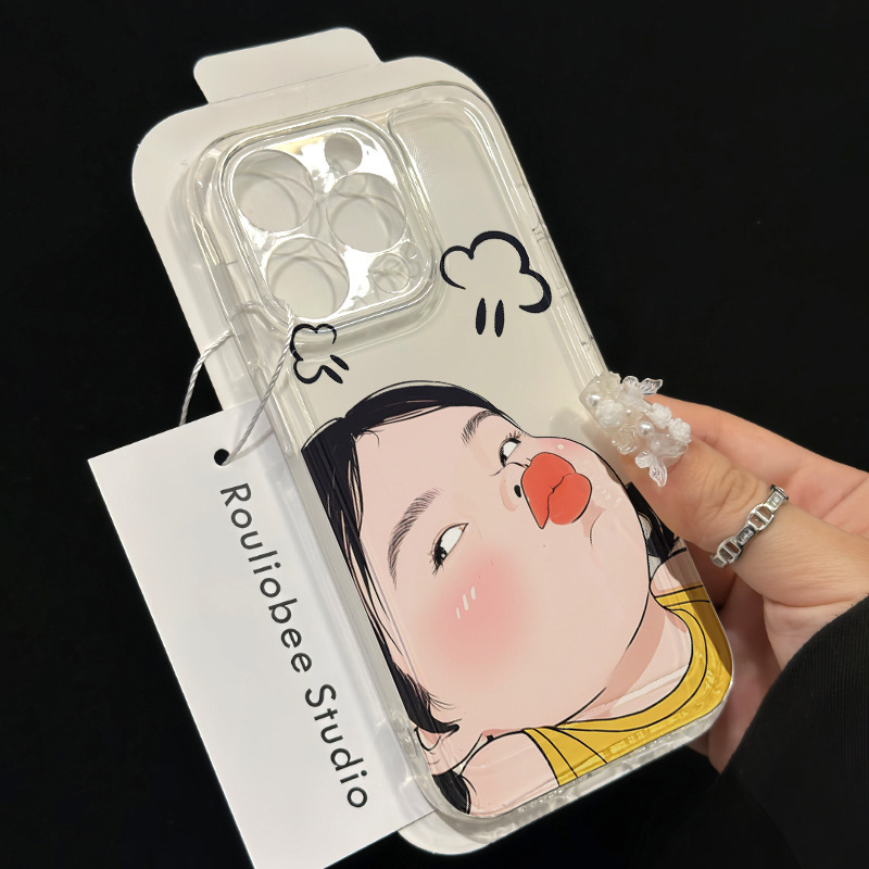 Suitable for Apple Xr Modified 14Pro High-Looking Girl's Transparent Xr Modified 15Pro Modified Mobile Phone Case Popular Model
