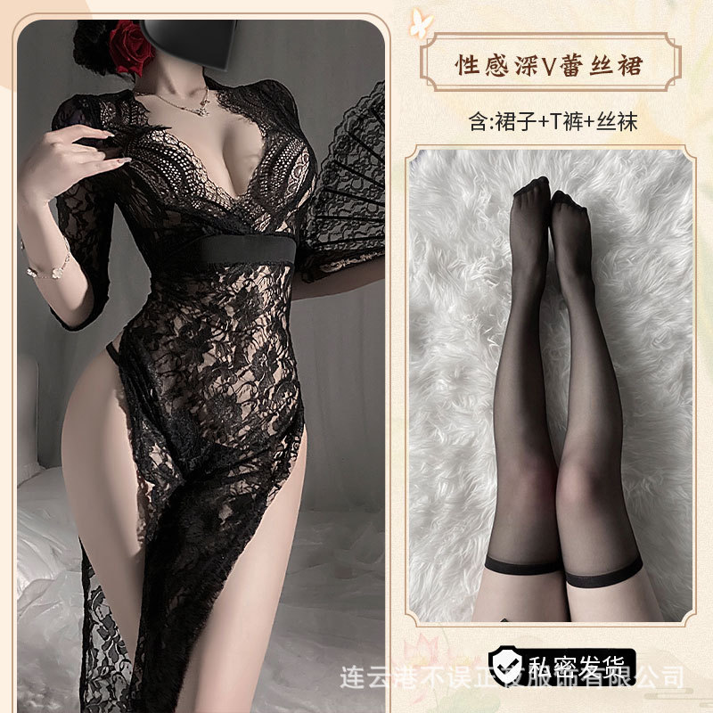 블랙[스커트+티팬츠]+스타킹