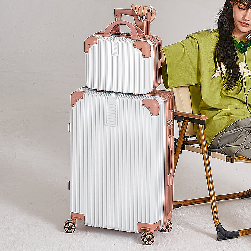 [Fábrica cuidadosamente seleccionada] Maleta roja de Internet para mujer, retro, maleta de viaje pequeña de 20 pulgadas, rueda silenciosa para estudiantes de 24 pulgadas